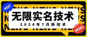 无限实名技术(2024年7月新技术)，最新技术最新口子，外面收费888-3688的技术-淘金日记