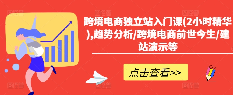 跨境电商独立站入门课(2小时精华),趋势分析/跨境电商前世今生/建站演示等-淘金日记