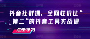 抖音社群课，全网性价比“第二“的抖音工具实战课-淘金日记
