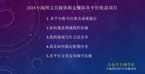2024图文自媒体掘金赚取各平台收益项目，长期正规稳定-淘金日记