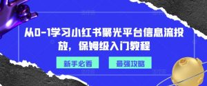 从0-1学习小红书聚光平台信息流投放,保姆级入门教程-淘金日记