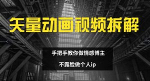 矢量动画视频全拆解 手把手教你做情感博主 不露脸做个人ip【揭秘】-淘金日记