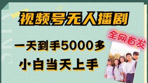 全网首发视频号无人播剧,拉爆流量不违规,一天到手5000多,小白当天上手,多号无限放大【揭秘】-淘金日记