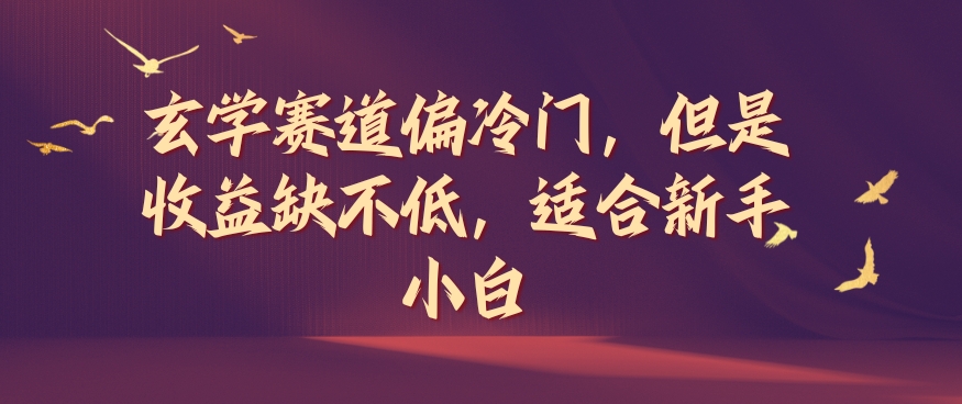 玄学赛道偏冷门，但是收益缺不低，适合新手小白【揭秘】-淘金日记