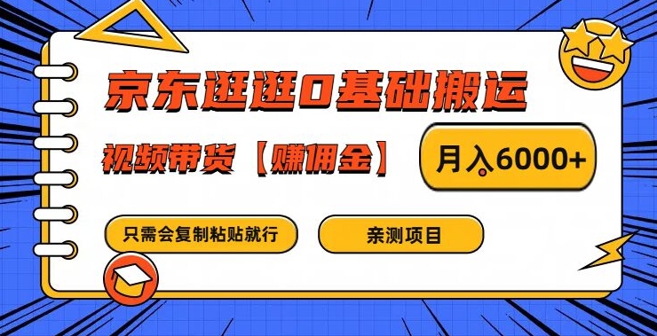 京东逛逛0基础搬运、视频带货【赚佣金】月入6000+【揭秘】-淘金日记