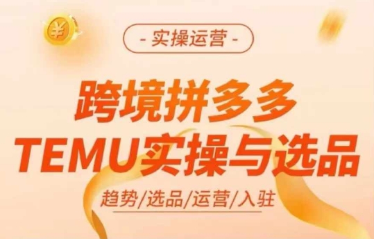 跨境拼多多TEMU实操与选品,多多temu跨境选品运营实操-淘金日记