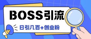 Boss直聘引流创业粉最新玩法日引100+创业粉【揭秘】-淘金日记