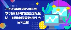拼多多电商虚拟进阶课，学习高利润的多多虚拟玩法，利用电商思维进行选品+运营（更新）-淘金日记