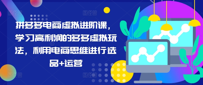 拼多多电商虚拟进阶课，学习高利润的多多虚拟玩法，利用电商思维进行选品+运营（更新）-淘金日记