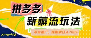 拼多多最新薅流玩法，无需开车推广，纯靠自然流吃饭-单纯赚50+利润，日入700+【揭秘】-淘金日记