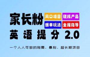 家长粉:英语提分 2.0,一个人人可做的刚需、暴利、超长期项目【揭秘】-淘金日记