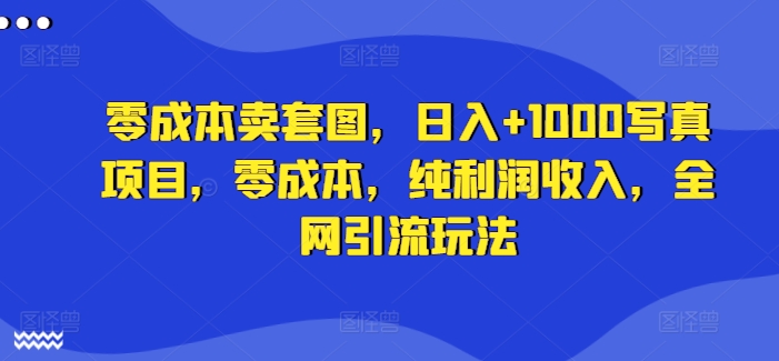 零成本卖套图，日入+1000写真项目，零成本，纯利润收入，全网引流玩法-淘金日记