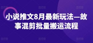 小说推文8月最新玩法—故事混剪批量搬运流程-淘金日记