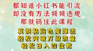 小红书靠复制粘贴一周突破万级流量池干货,以减肥为例,每天稳定引流变现四位数【揭秘】-淘金日记