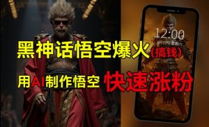 黑神话悟空爆火,已有人利用这波热点变现几十万,普通人也可用AI蹭上这波热度搞钱,有多重变现方法-淘金日记