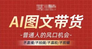 AI图文带货流量新趋势,普通人的风口机会,不直播/不拍摄/不露脸/不剪辑,轻松实现月入过万-淘金日记