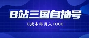 B站三国自抽号项目,0成本纯手动,每月稳赚1000【揭秘】-淘金日记