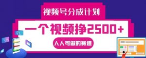 视频号分成计划，一个视频挣2500+，人人可做的赛道【揭秘】-淘金日记