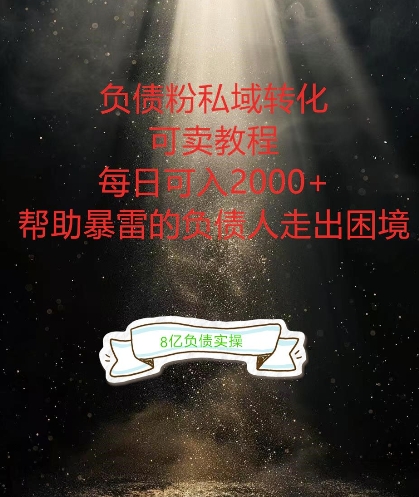 负债粉掘金计划，帮助负债者解决问题，债务规划，债务重组，最好的变现方式【揭秘】-淘金日记