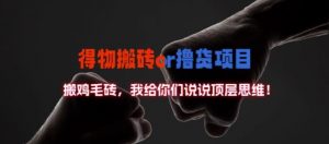 得物搬砖撸货项目?掰下数据,我给你们说说顶层思维【揭秘】-淘金日记