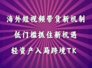 海外短视频Tiktok带货新机制，低门槛抓住新机遇，轻资产入局跨境TK-淘金日记