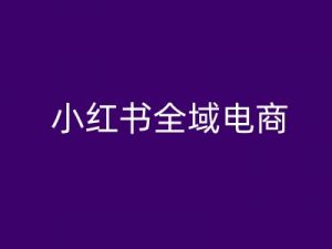 小红书全域电商,小红书电商教程-淘金日记