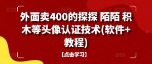 外面卖400的探探 陌陌 积木等头像认证技术(软件+教程)-淘金日记