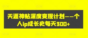 天涯神贴深度变现计划——个人ip成长史每天300+【揭秘】-淘金日记