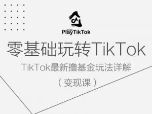 零基础玩转TiKToK变现课，TikTok最新撸基金玩法详解-淘金日记