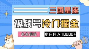 2024视频号三国冷门赛道掘金,条条视频爆款,操作简单轻松上手,新手小白也能月入1w-淘金日记