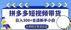 拼多多短视频带货日入300+有长期稳定被动收益,合适新手小白【揭秘】-淘金日记