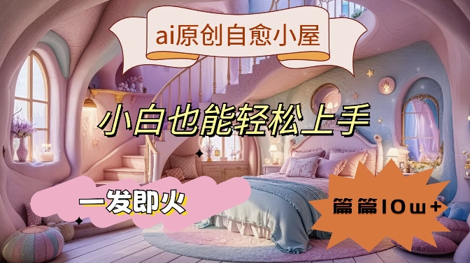 ai原创治愈小屋,小白也能轻松上手,一发即火,篇篇10w+【揭秘】-淘金日记