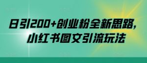 日引200+创业粉全新思路,小红书图文引流玩法【揭秘】-淘金日记