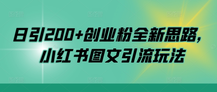 日引200+创业粉全新思路,小红书图文引流玩法【揭秘】-淘金日记