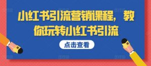 小红书引流营销课程,教你玩转小红书引流-淘金日记