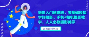 摄影入门速成班,零基础轻松学好摄影,手机+相机摄影教学,人人必修摄影美学-淘金日记