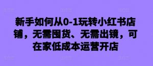 新手如何从0-1玩转小红书店铺，无需囤货、无需出镜，可在家低成本运营开店-淘金日记