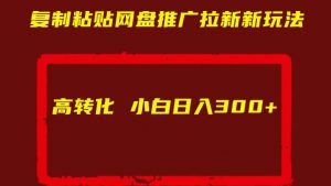 复制粘贴网盘推广拉新新玩法高转化小白日入300+【揭秘】-淘金日记