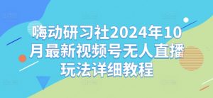 嗨动研习社2024年10月最新视频号无人直播玩法详细教程-淘金日记