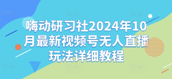嗨动研习社2024年10月最新视频号无人直播玩法详细教程-淘金日记