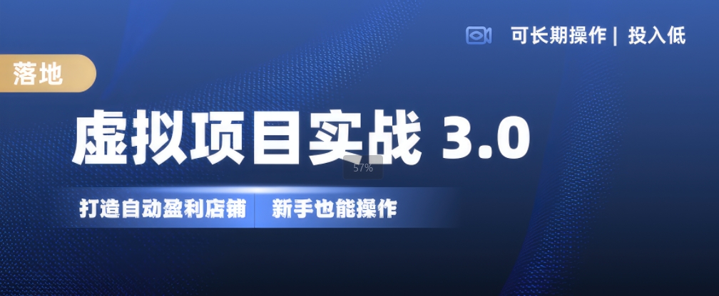 虚拟项目实战3.0,打造自动盈利店铺,可长期操作投入低,新手也能操作-淘金日记