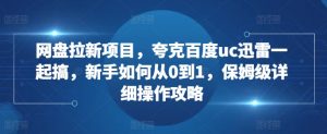 网盘拉新项目,夸克百度uc迅雷一起搞,新手如何从0到1,保姆级详细操作攻略-淘金日记