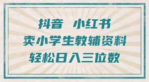 抖音小红书卖小学生教辅资料,操作简单,小白也能轻松上手,一个月利润1W+-淘金日记