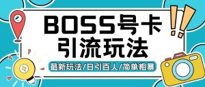 Boss直聘流量卡引流变现玩法，日引200+创业粉【揭秘】-淘金日记