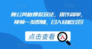 颠公风格爆款玩法，操作简单，视频一发即赚，日入轻松过百【揭秘】-淘金日记