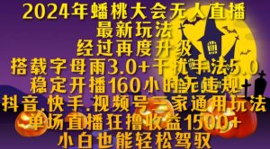 2024年蟠桃大会无人直播最新玩法,稳定开播160小时无违规,抖音、快手、视频号三家通用玩法【揭秘】-淘金日记