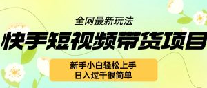快手短视频带货项目最新玩法,新手小白轻松上手,日入几张很简单【揭秘】-淘金日记