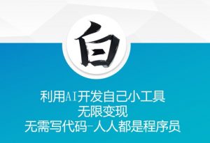 利用AI开发自己小工具 无限变现 无需写代码 人人都是程序员-淘金日记