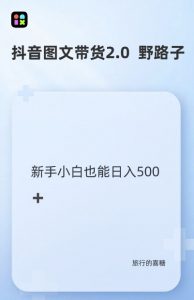 抖音图文带货野路子2.0玩法，暴力起号，单日收益多张，小白也可轻松上手【揭秘】-淘金日记