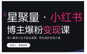 小红书博主爆粉变现课,深入解读小红书商业逻辑,带你进阶变现大咖-淘金日记